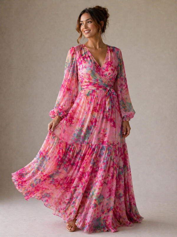 Violet & Grace | Wrap Dress with Floral Print