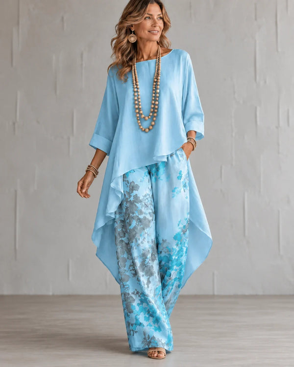 KORA | ASYMMETRICAL TUNIC & WIDE-LEG PANTS SET