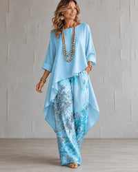 KORA | ASYMMETRICAL TUNIC & WIDE-LEG PANTS SET