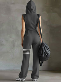 Diane | Retro Athletic Jumpsuit with Hood and Stripes