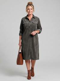 Pema | Midi Dress with Long Sleeves and Patch Pockets
