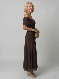 Violet & Grace | Flowing Off-Shoulder Midi Dress