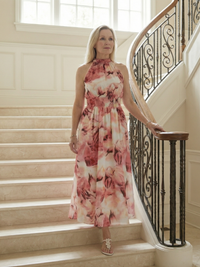 Sylin | Halter Midi Dress with Ruching