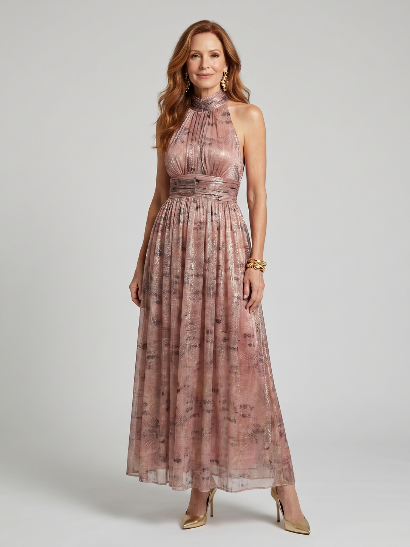 Imogen | Sleeveless Midi Dress with Textured Finish