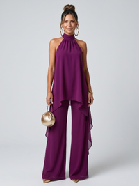 Zareen | Asymmetric Tunic Top and Wide-Leg Trousers Set