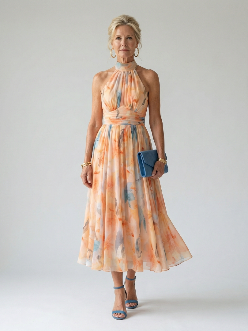Violet & Grace | Soft Halter Midi Dress