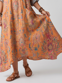 Réjane | Oversized Midi Dress with Notch Collar and Large Pockets