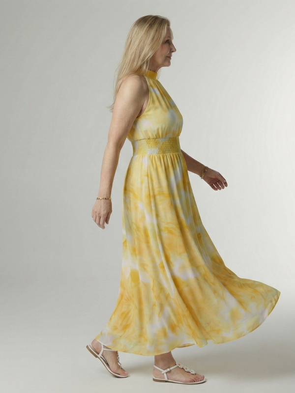 Sylin | Halter Midi Dress with Ruching