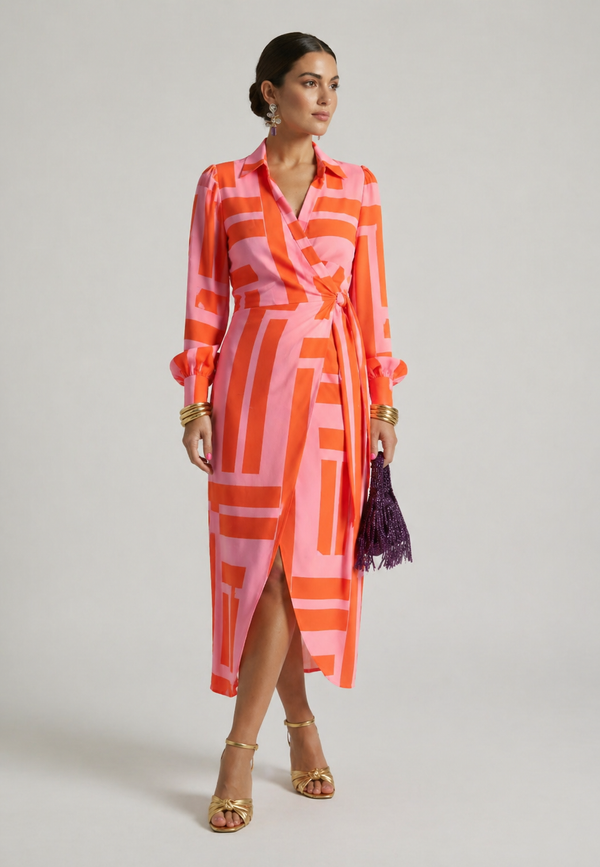 Violet & Grace | Printed Wrap Dress