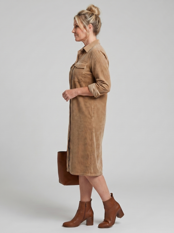 Pema | Midi Dress with Long Sleeves and Patch Pockets