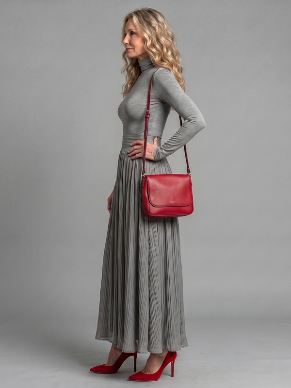 Lana | Midi Dress with Long Sleeves, Turtleneck, and Cinched Waist
