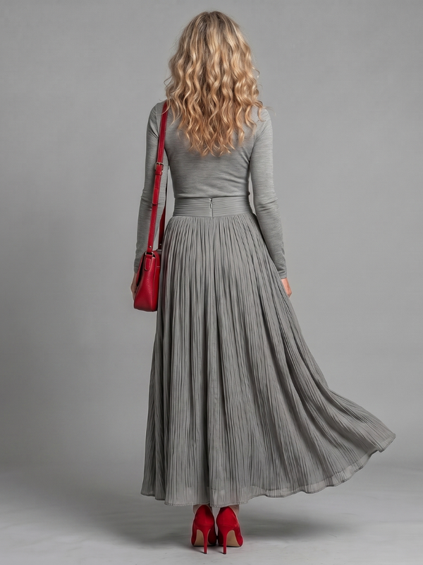 Lana | Midi Dress with Long Sleeves, Turtleneck, and Cinched Waist