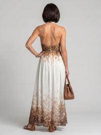 Orlune | White Pleated Midi Dress
