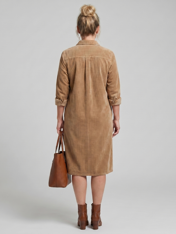 Pema | Midi Dress with Long Sleeves and Patch Pockets