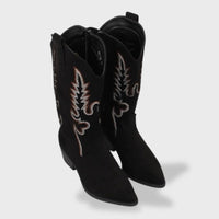 Women's Embroidered Suede Cowboy Boots