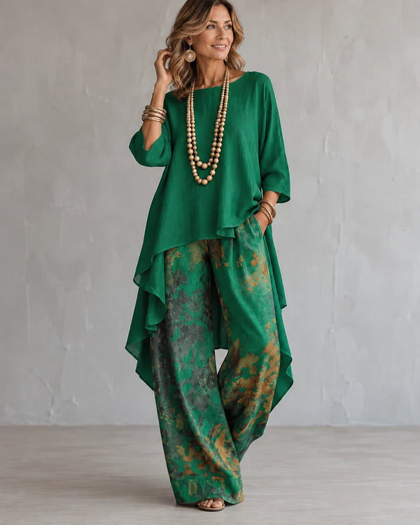 KORA | ASYMMETRICAL TUNIC & WIDE-LEG PANTS SET