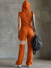 Diane | Retro Athletic Jumpsuit with Hood and Stripes