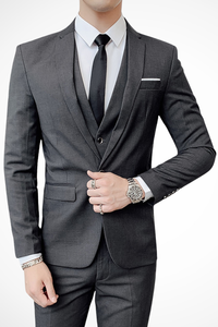 Dominic | Men Slim Fit Notch Lapel 3 Piece Wedding Guest Suit