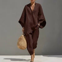Marine | Casual Two-Piece Set with V Neckline