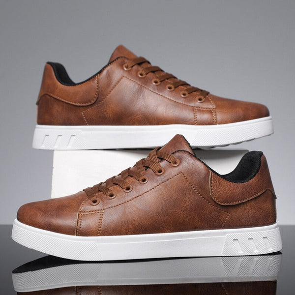 Δερμάτινα sneakers Vincenzo σε βαθύ μαύρο, μπροστινή όψη