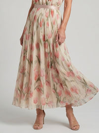 Violet & Grace | Floral Midi Dress with Halter Neckline