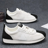 Sneakers Piero σε λευκό, πράσινο και πορτοκαλί, μπροστινή όψη