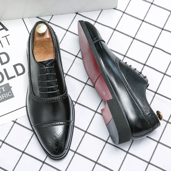 Παπούτσια Oxford Royal Brogue σε καφέ, πλάγια όψη
