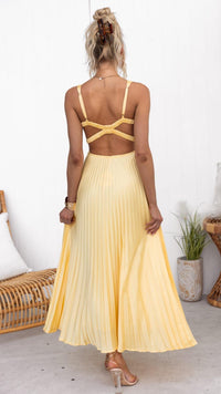 Violet & Grace | Pleated Maxi Dress with V Neckline