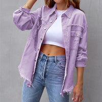 Cecilia | Distressed Oversized Denim Jacket for Women