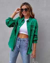 Cecilia | Distressed Oversized Denim Jacket for Women