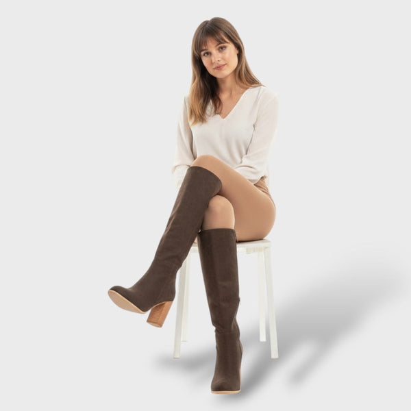 Women's High-Heel Suede Cowboy Boots