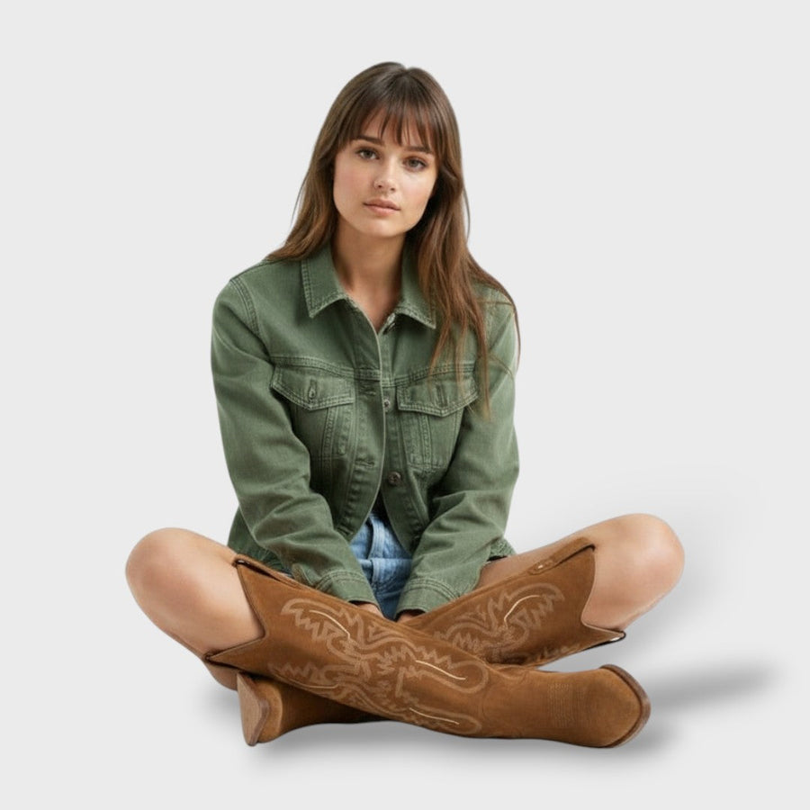 Low-Heel Embroidered Cowboy Boots
