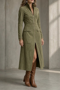 NATALIE | VINTAGE ZIP-FRONT MAXI DRESS