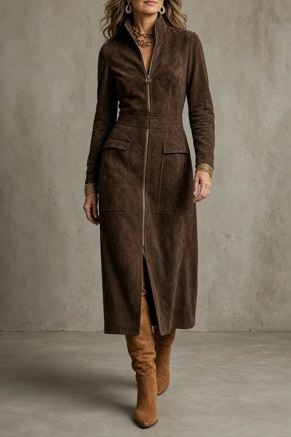 NATALIE | VINTAGE ZIP-FRONT MAXI DRESS