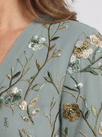 Violet & Grace | Floral Maxi Dress with V Neckline and Short Sleeves