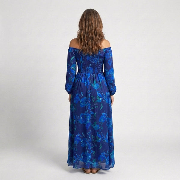Violet & Grace | Floral Off-Shoulder Maxi Dress