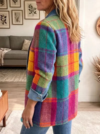 EMMA | VINTAGE PLAID DENIM-TRIM JACKET