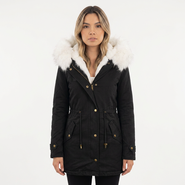 Hooded Button-Front Winter Jacket