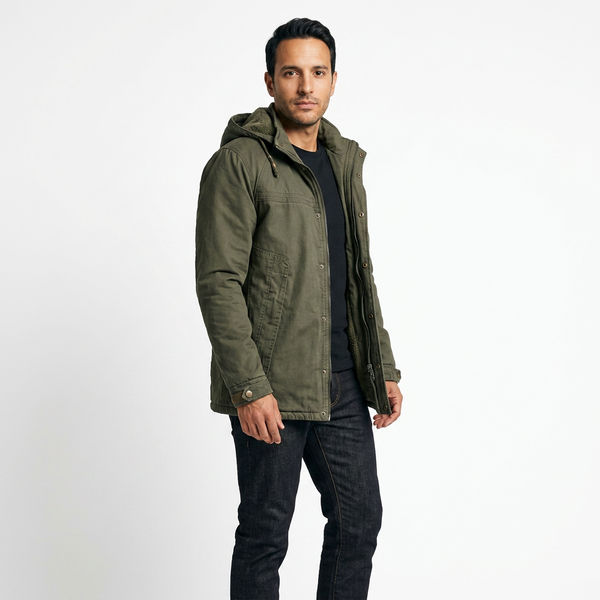 Fleece-Lined Hooded Jacket