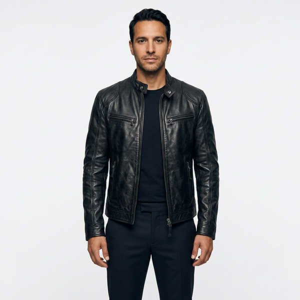 Men's Leather Biker Jacket