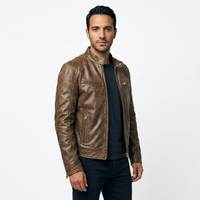 Men's Leather Biker Jacket