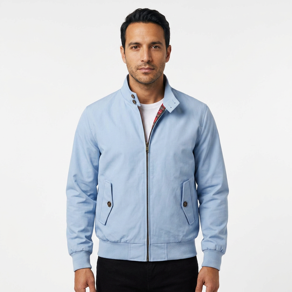 Plaid-Lined Bomber Jacket