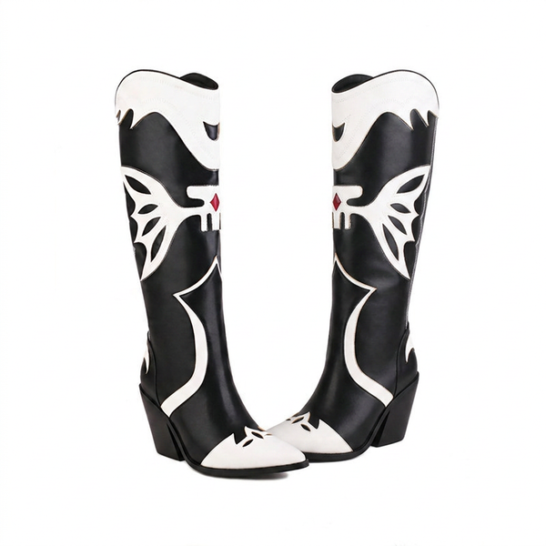 Water-Resistant High-Heel Cowboy Boots