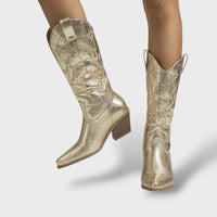 Women's Retro Embroidered Cowboy Boots