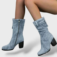 Women's Denim High-Heel Cowboy Boots