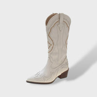 Women's Embroidered Cowboy Boots with Square Heel