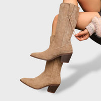 Women's Winter Faux Suede Cowboy Boots