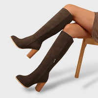 Women's High-Heel Suede Cowboy Boots