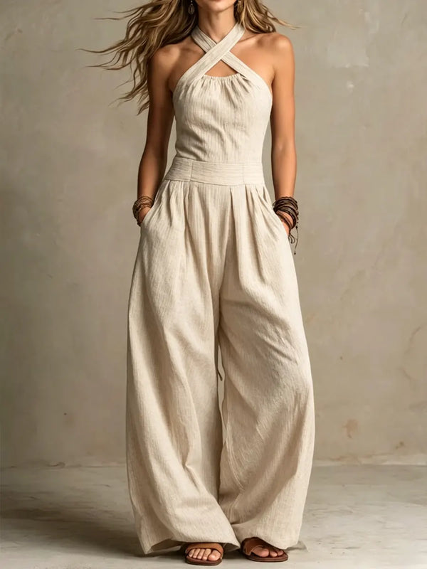 Solène | Elegant Wrap-Neckline Jumpsuit
