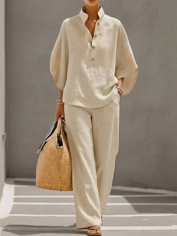 Maribelle | Two-Piece Set with Batwing Sleeves and Wide Trousers